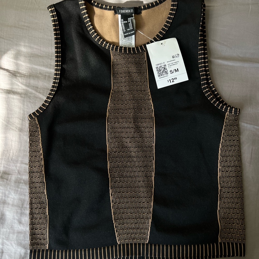 Forever 21 Black/ Nude Knit Tank Top